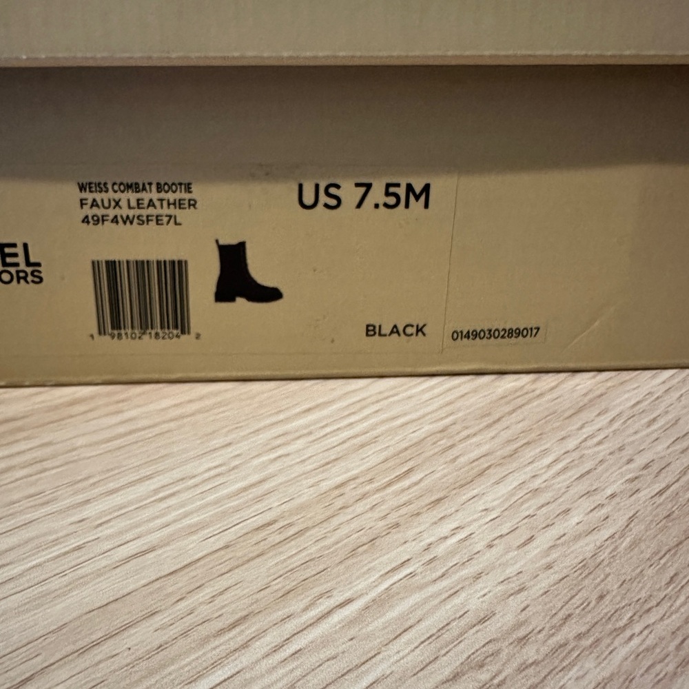 Michael Kors Black Weiss Combat Moto Bootie faux leather - Picture 8 of 9